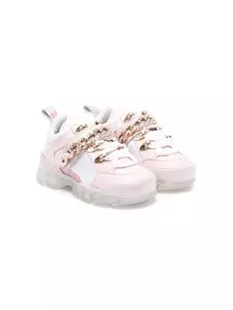 Monnalisa кроссовки с цепочкой, розовый
