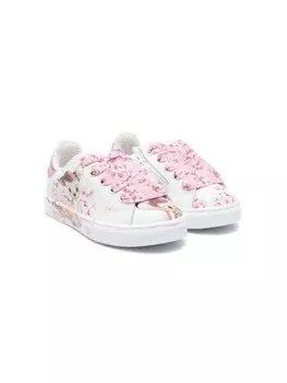 Monnalisa кроссовки с принтом Bambi из коллаборации с Disney, белый