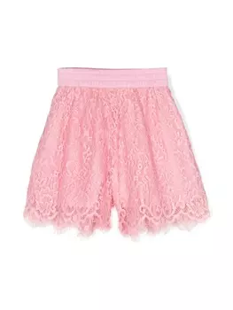 Monnalisa кружевные шорты с пайетками, розовый
