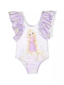 Monnalisa купальник с графичным принтом и оборками из коллаборации с Disney, фиолетовый