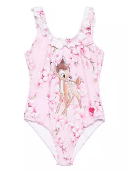 Monnalisa купальник с принтом Bambi из коллаборации с Disney, розовый