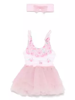 Monnalisa купальник с принтом, розовый