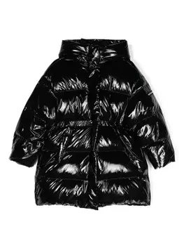 Monnalisa лакированный пуховик, черный