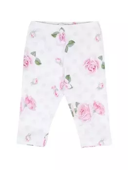 Monnalisa легинсы с принтом, белый