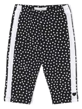 Monnalisa легинсы в горох, черный