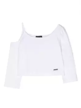 Monnalisa лонгслив с вырезами, белый