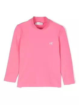 Monnalisa меланжевый топ с кристаллами, розовый