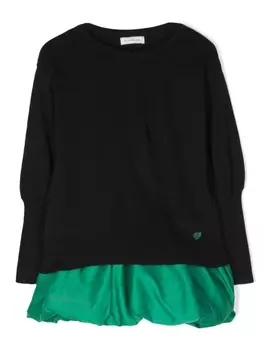 Monnalisa многослойное платье, зеленый