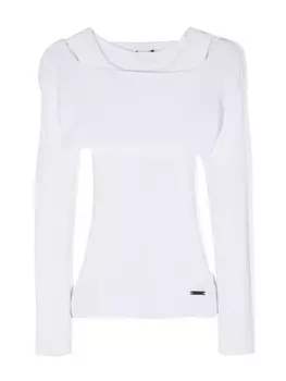 Monnalisa многослойный топ в рубчик, белый