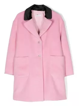 Monnalisa однобортное пальто с кристаллами, розовый