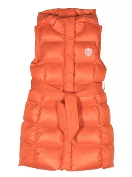 Monnalisa пальто без рукавов с нашивкой-логотипом, оранжевый