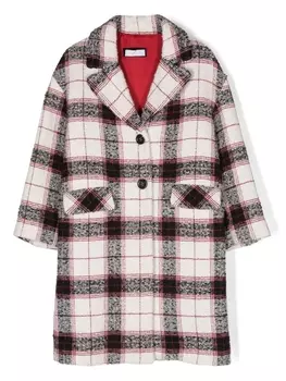 Monnalisa пальто в клетку, белый