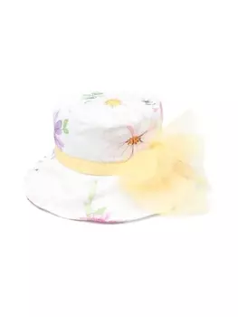 Monnalisa панама с цветочным принтом, белый