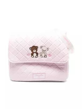 Monnalisa пеленальная сумка с вышитым логотипом, розовый