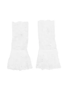 Monnalisa перчатки с кружевом и оборками, белый