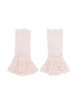 Monnalisa перчатки с кружевом и оборками, розовый