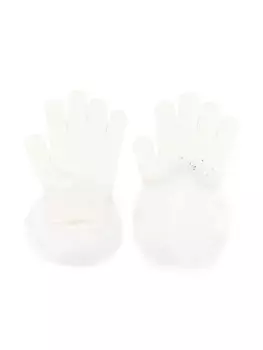 Monnalisa перчатки с помпонами, белый