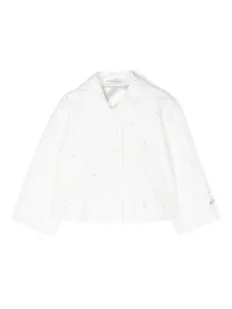 Monnalisa пиджак со стразами, белый