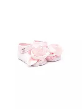 Monnalisa пинетки с цветочной аппликацией, розовый