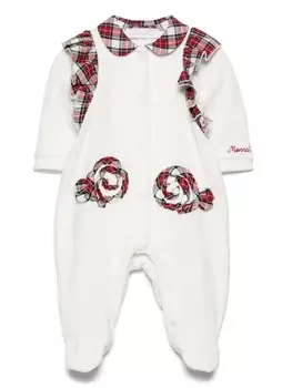 Monnalisa пижама с цветочной аппликацией, белый