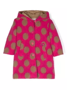 Monnalisa плащ в горох с капюшоном, розовый