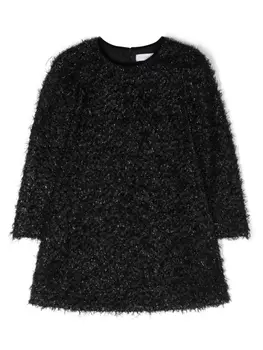 Monnalisa платье А-силуэта из искусственного меха, черный