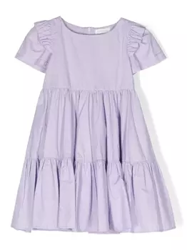 Monnalisa платье А-силуэта с оборками, фиолетовый