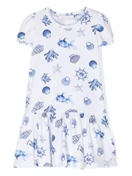 Monnalisa платье-футболка с принтом, белый