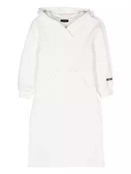 Monnalisa платье-худи с логотипом, белый