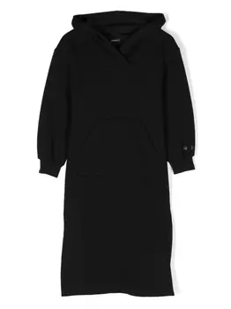 Monnalisa платье-худи с логотипом, черный