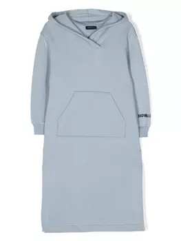 Monnalisa платье-худи с логотипом, синий