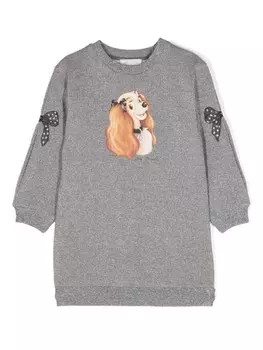 Monnalisa платье из джерси из коллаборации с Disney, серый