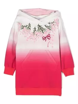 Monnalisa платье из джерси с цветочным принтом, белый