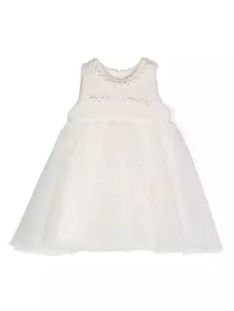 Monnalisa платье из тюля в горох, белый