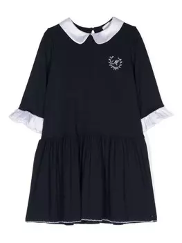 Monnalisa платье мини с воротником Питер Пэн, синий