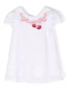 Monnalisa платье с английской вышивкой, белый