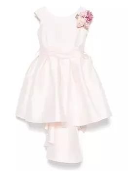 Monnalisa платье с цветочной аппликацией, розовый