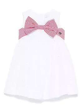 Monnalisa платье с цветочной вышивкой, белый