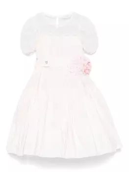 Monnalisa платье с цветочной вышивкой, розовый