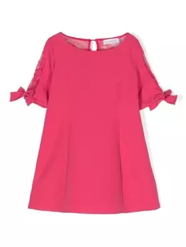 Monnalisa платье с цветочным кружевом, розовый