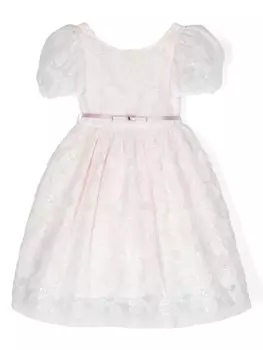 Monnalisa платье с цветочным кружевом, розовый