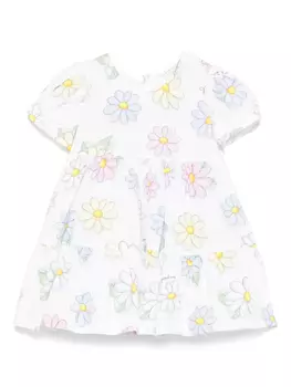 Monnalisa платье с цветочным принтом, белый