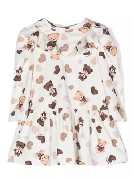 Monnalisa платье с графичным принтом, белый