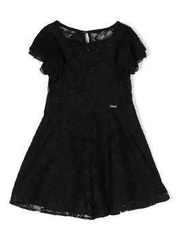 Monnalisa платье с короткими рукавами, черный