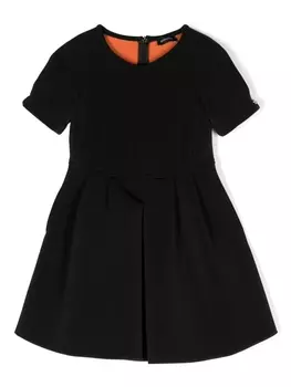 Monnalisa платье с короткими рукавами и складками, черный