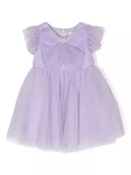 Monnalisa платье с короткими рукавами и оборками, фиолетовый