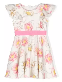 Monnalisa платье с логотипом, нейтральный цвет