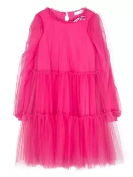 Monnalisa платье с логотипом-шармом, розовый