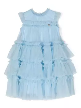 Monnalisa платье с логотипом, синий