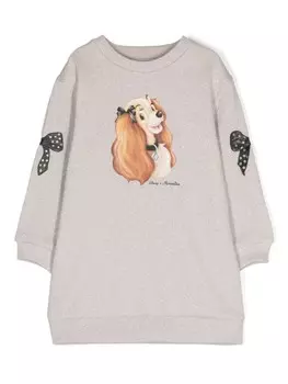 Monnalisa платье с люрексом из коллаборации с Disney, нейтральный цвет